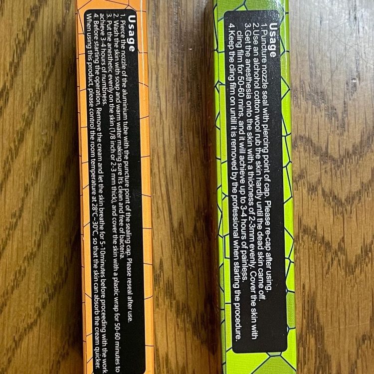 Genuine vs fake TKTX numbing cream